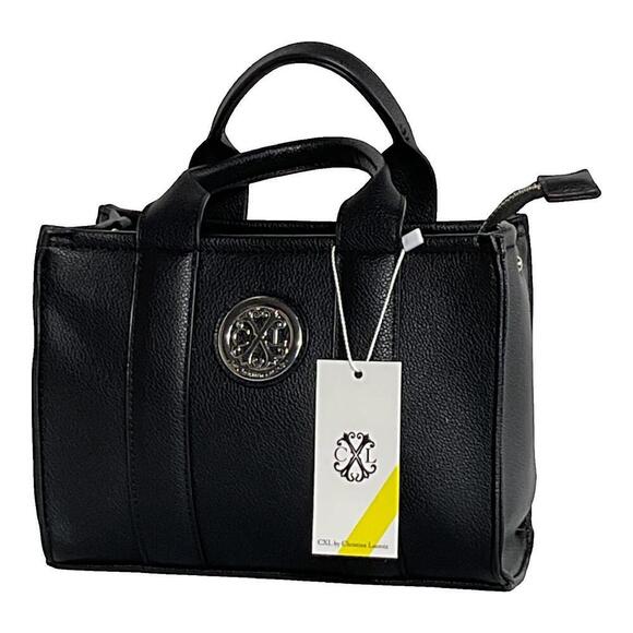 Handbags - CXL by Christian Lacroix Vally Pebble Small Structured Satchel (Black, NWT)